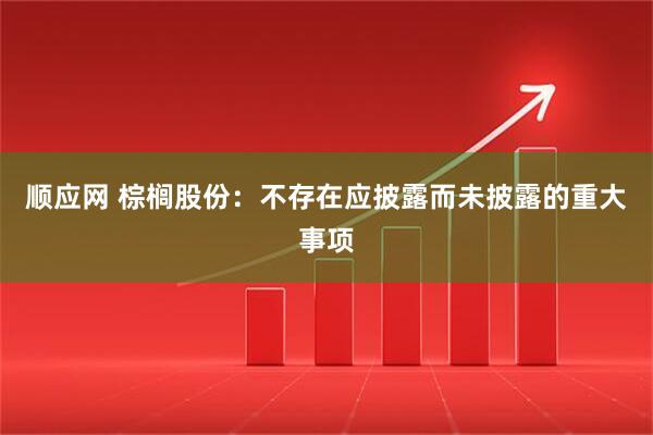 顺应网 棕榈股份：不存在应披露而未披露的重大事项